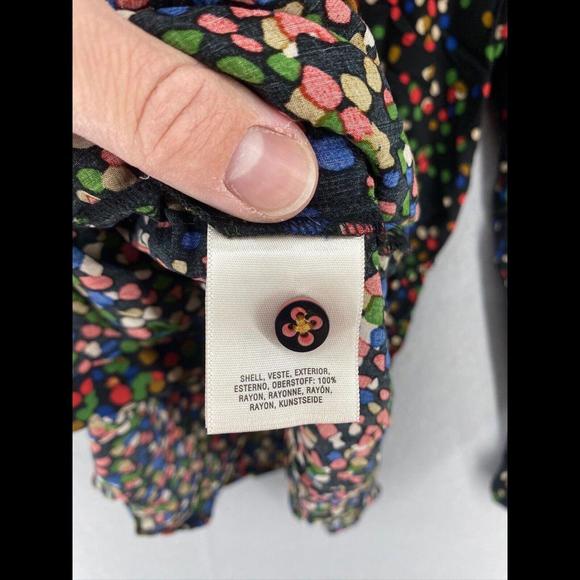 Antrophology Maeve Button Down Women’s 4 Black Wynwood Confetti Polka Dot Blouse - Picture 9 of 9